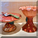 P07. Peacock themed pottery. 